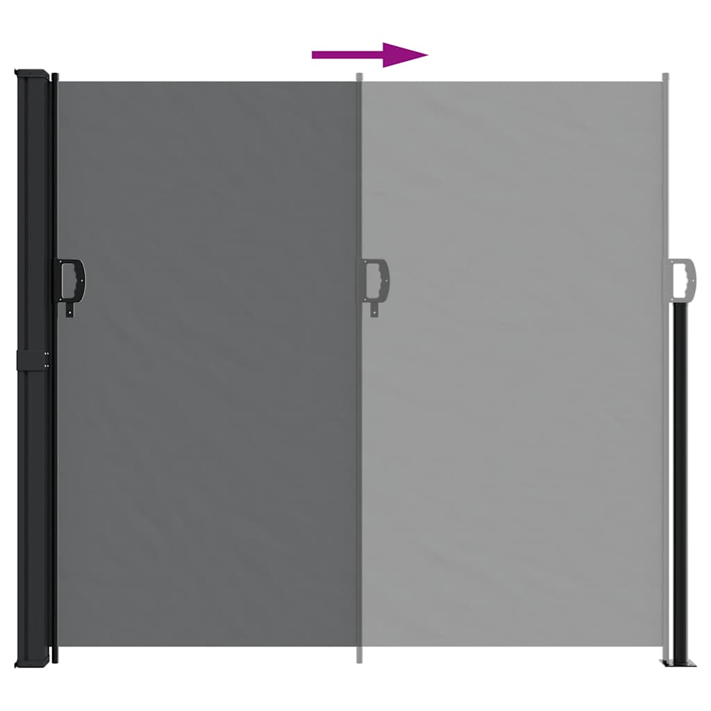 Bočna tenda na uvlačenje crna 180 x 500 cm