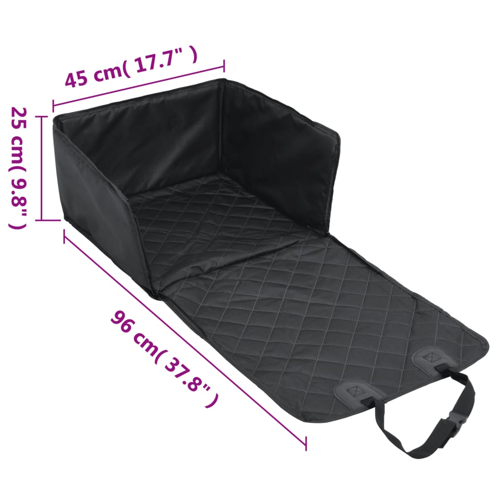 Autosjedalica za pse crna 45 x 45 x 25/55 cm