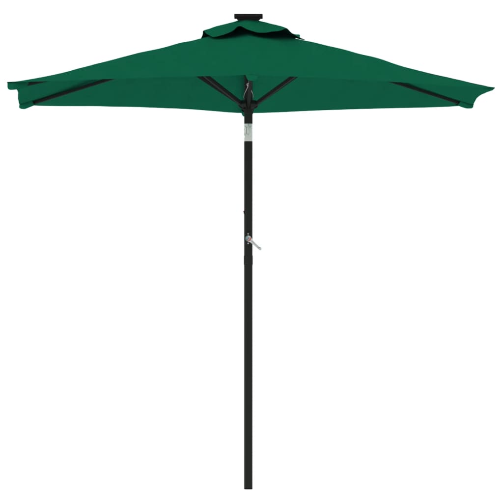 Vrtni suncobran s čeličnom šipkom zeleni 225 x 225 x 212 cm