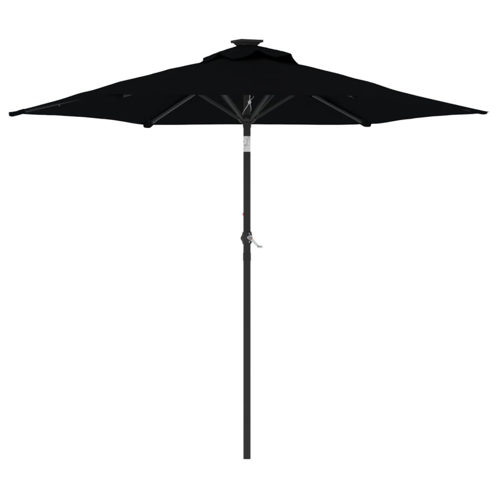 Vrtni suncobran s čeličnom šipkom crni 225 x 225 x 212 cm