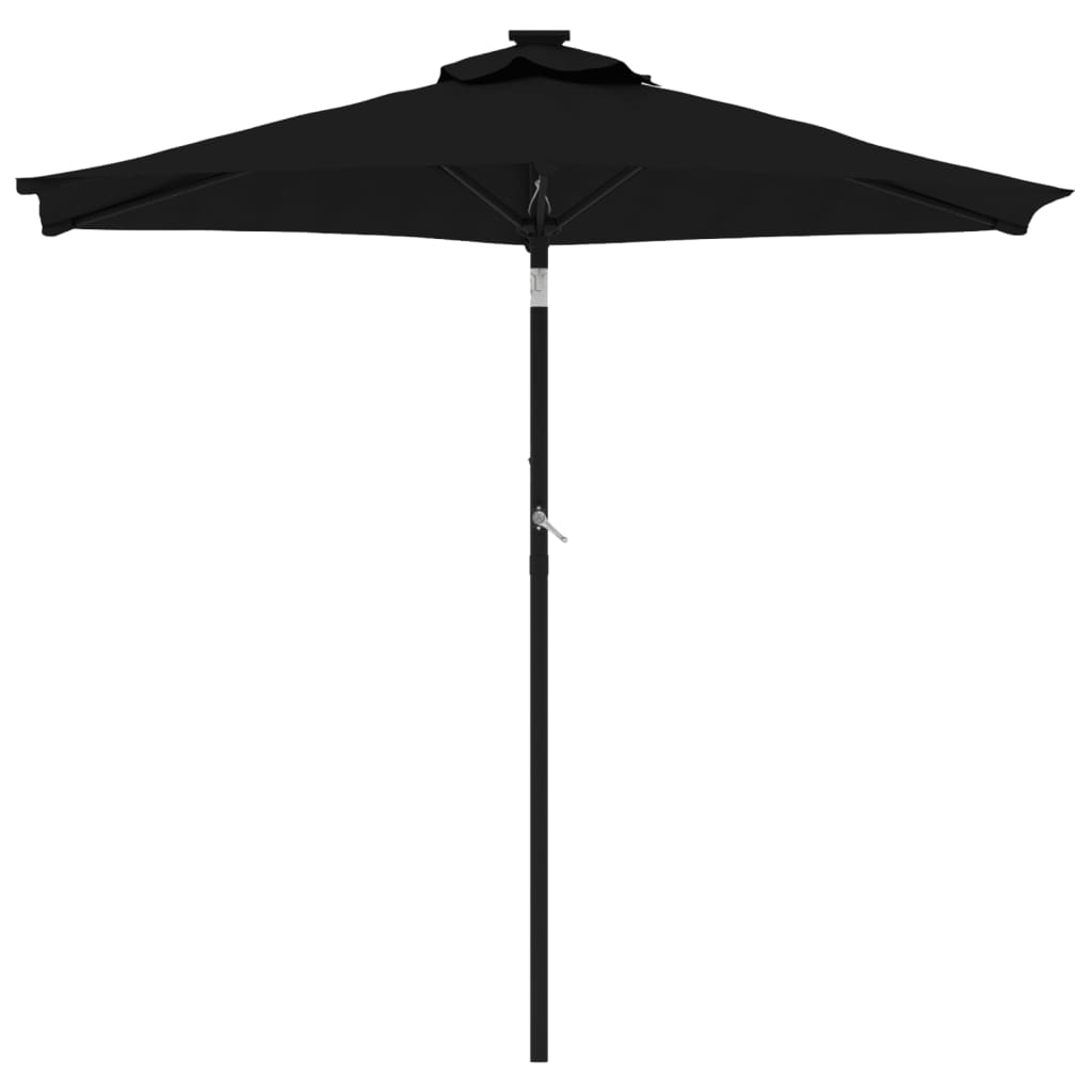 Vrtni suncobran s čeličnom šipkom crni 225 x 225 x 212 cm