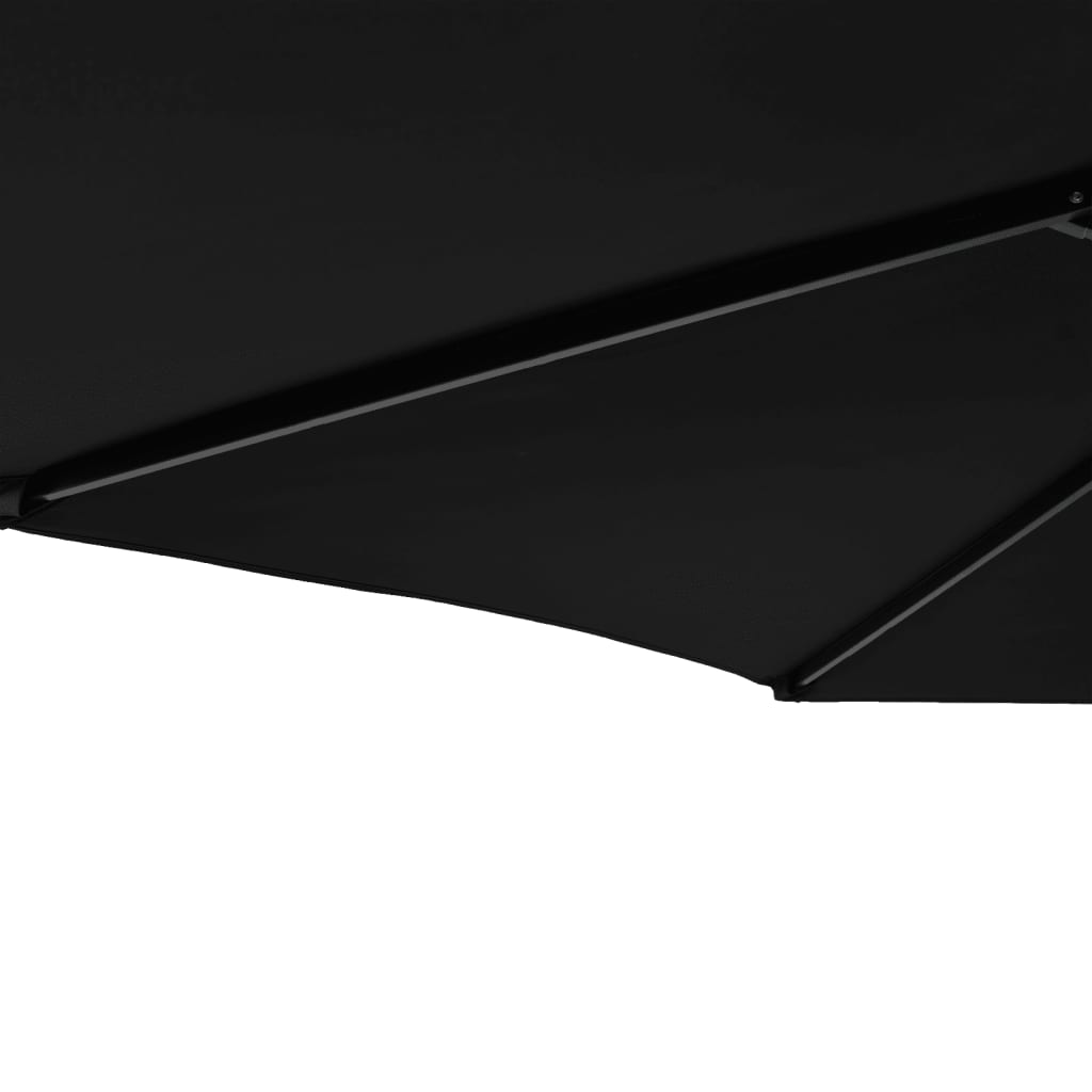 Vrtni suncobran s čeličnom šipkom crni 225 x 225 x 212 cm