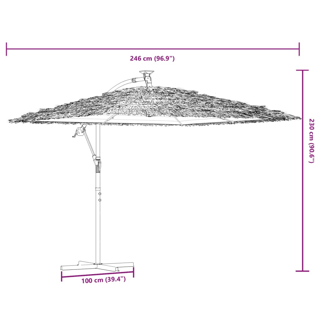 Vrtni suncobran s čeličnom šipkom plavi 246x246x230 cm