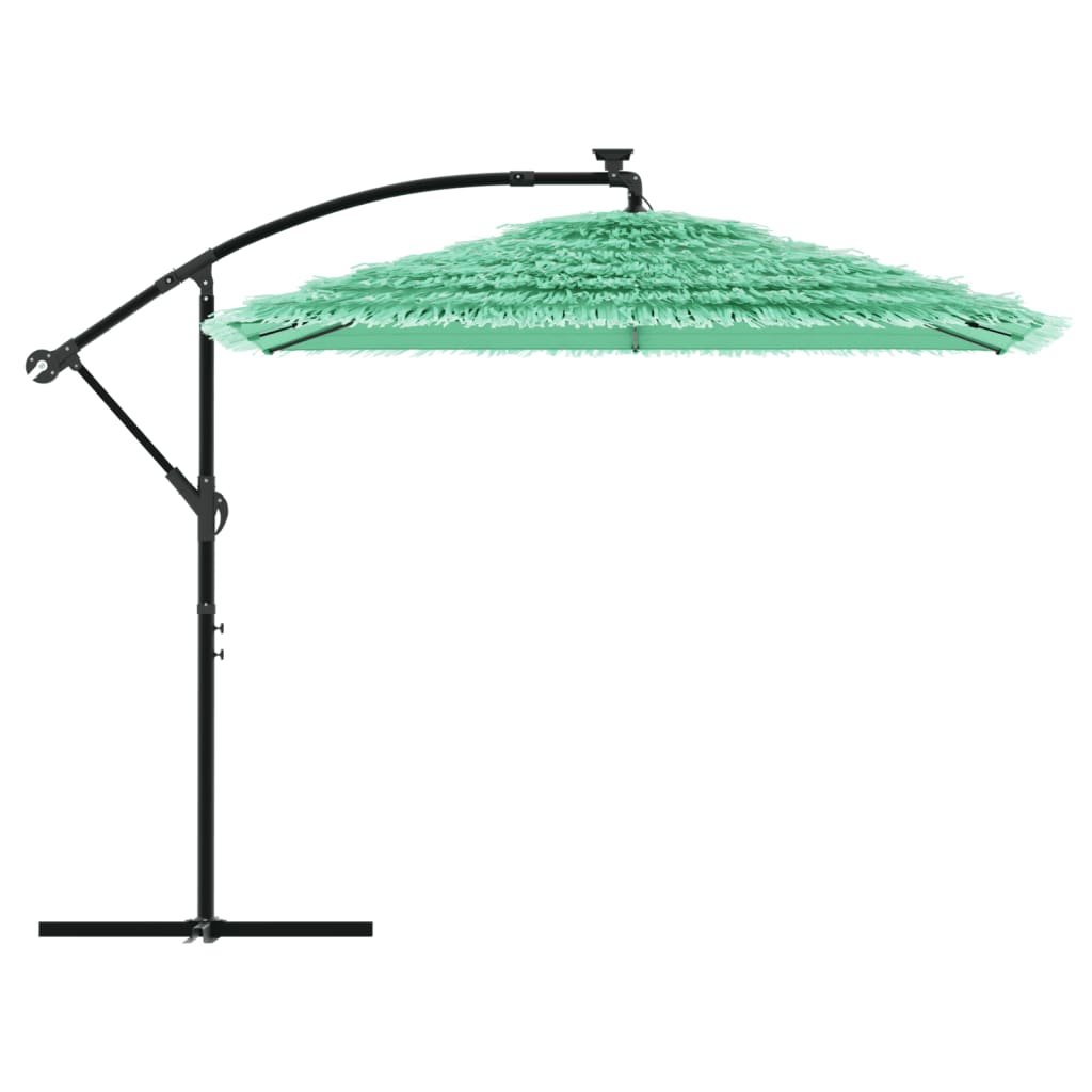 Vrtni suncobran s drvenim stupom zeleni 246x246x230 cm