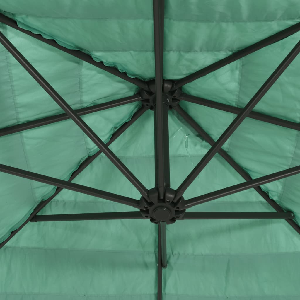 Vrtni suncobran s drvenim stupom zeleni 246x246x230 cm