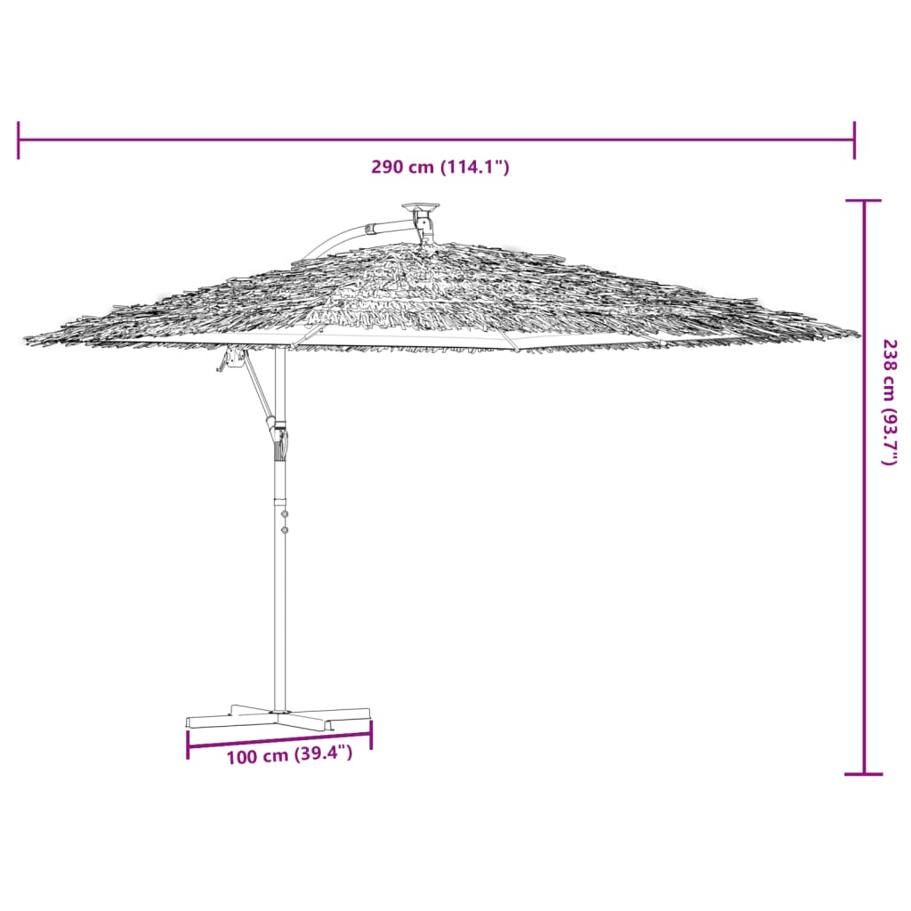 Vrtni suncobran s čeličnom šipkom bijeli 290x290x238 cm