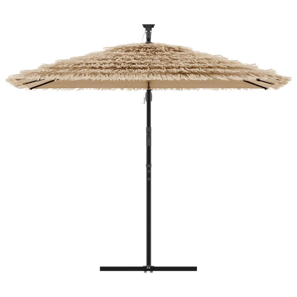 Vrtni suncobran LED s čeličnom šipkom smeđi 269x269x235 cm