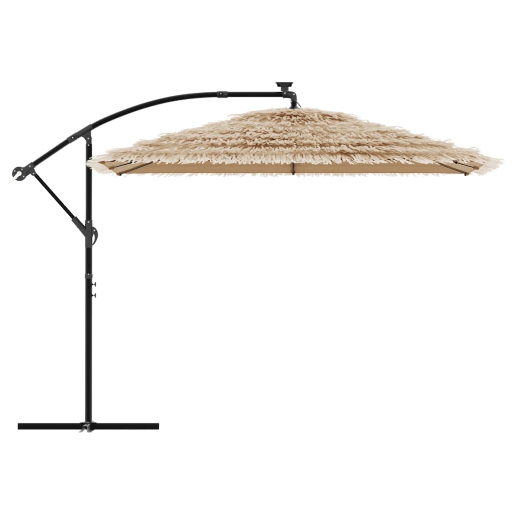 Vrtni suncobran LED s čeličnom šipkom smeđi 290x290x238 cm