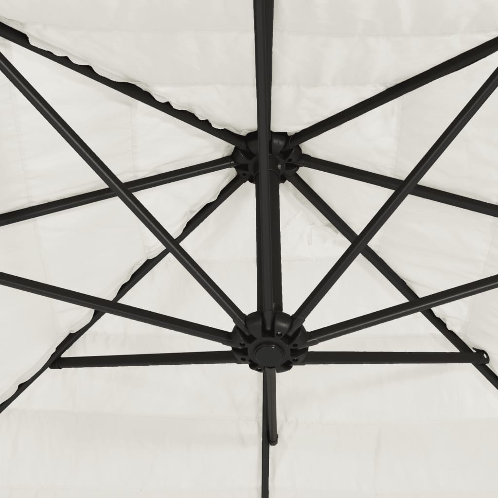 Vrtni suncobran s čeličnom šipkom bijeli 268x268x226 cm
