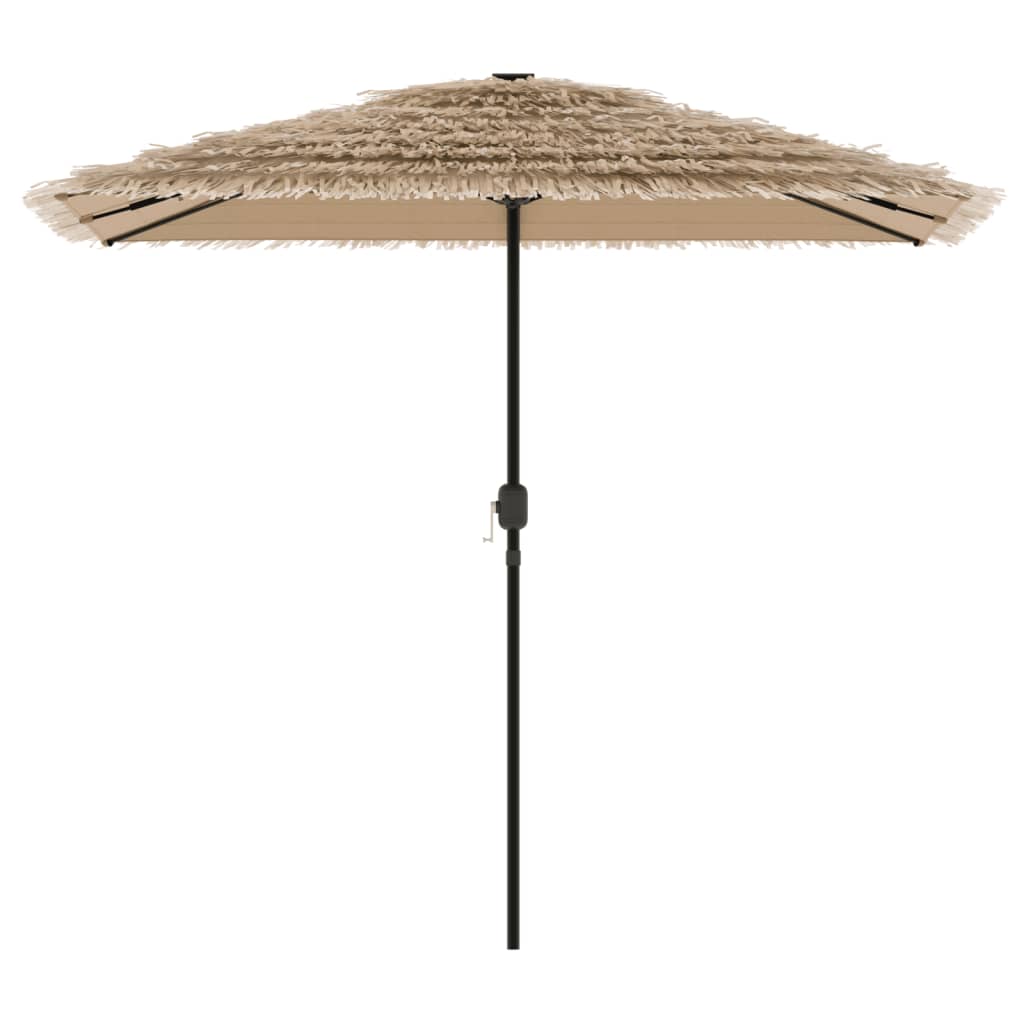Vrtni suncobran LED s čeličnom šipkom smeđi 248x248x248 cm