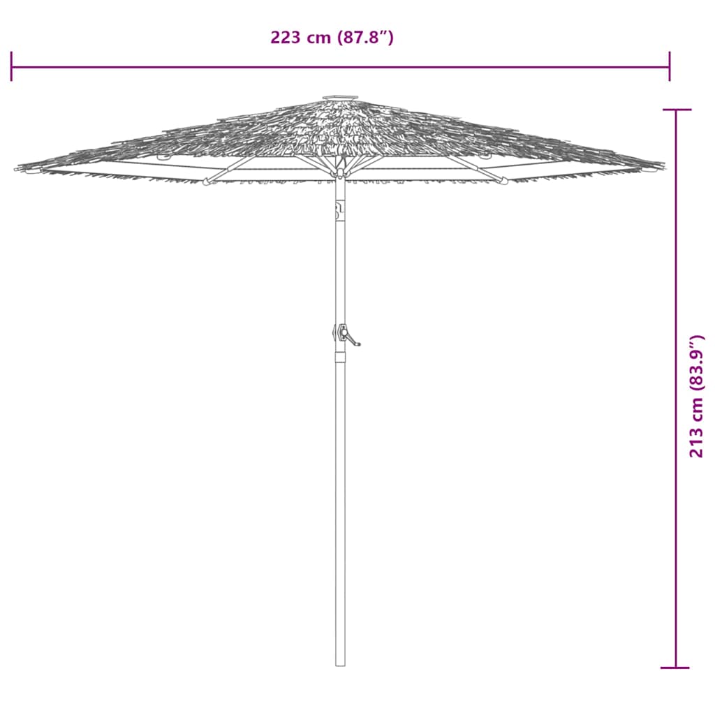 Vrtni suncobran LED s čeličnom šipkom smeđi 223x223x213 cm