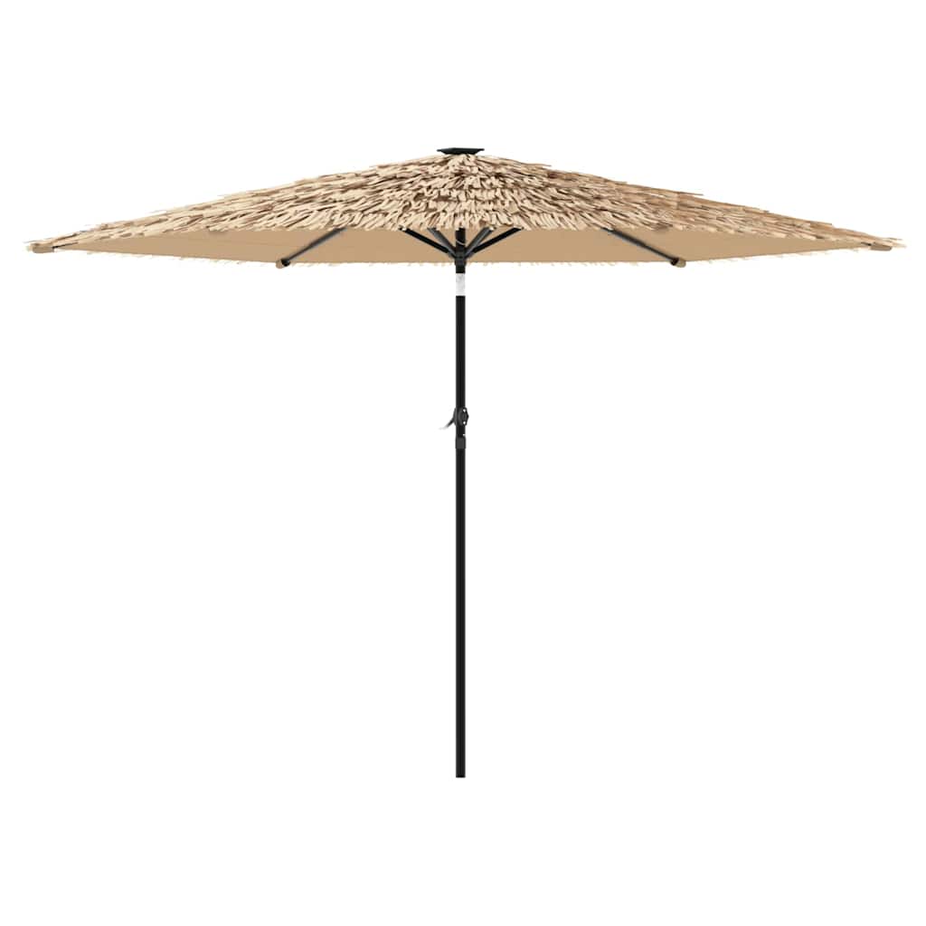 Vrtni suncobran LED s čeličnom šipkom smeđi 288x288x225 cm