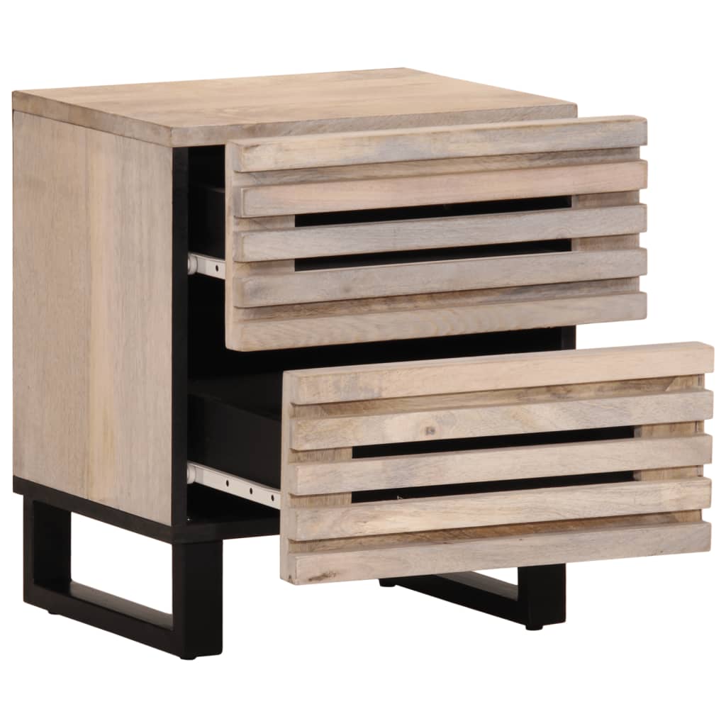 Noćni ormarići 2 kom 40x34x46 cm masivno izbijeljeno drvo manga