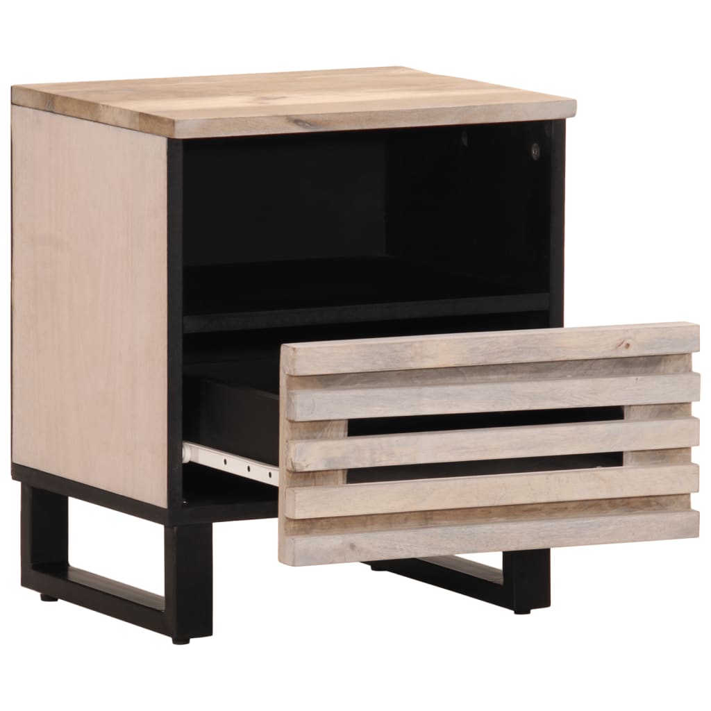 Noćni ormarići 2 kom 40x34x46 cm masivno izbijeljeno drvo manga