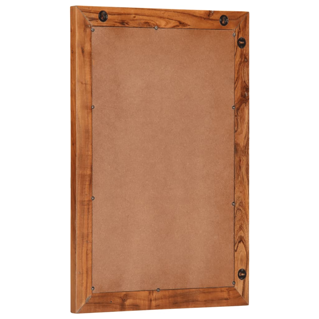 Kupaonsko ogledalo 50 x 70 cm masivno drvo bagrema i staklo