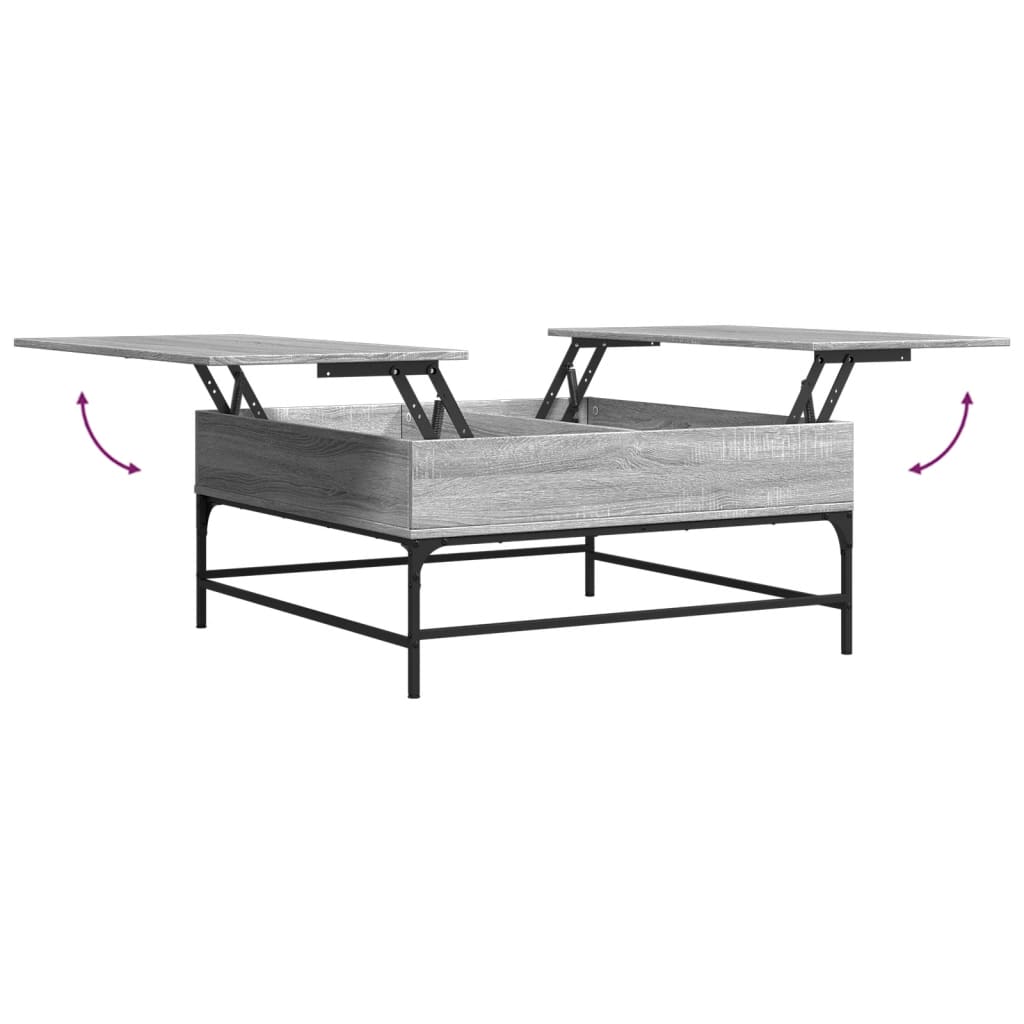 Stolić za kavu siva boja hasta 95 x 95 x 45 cm od drva i metala