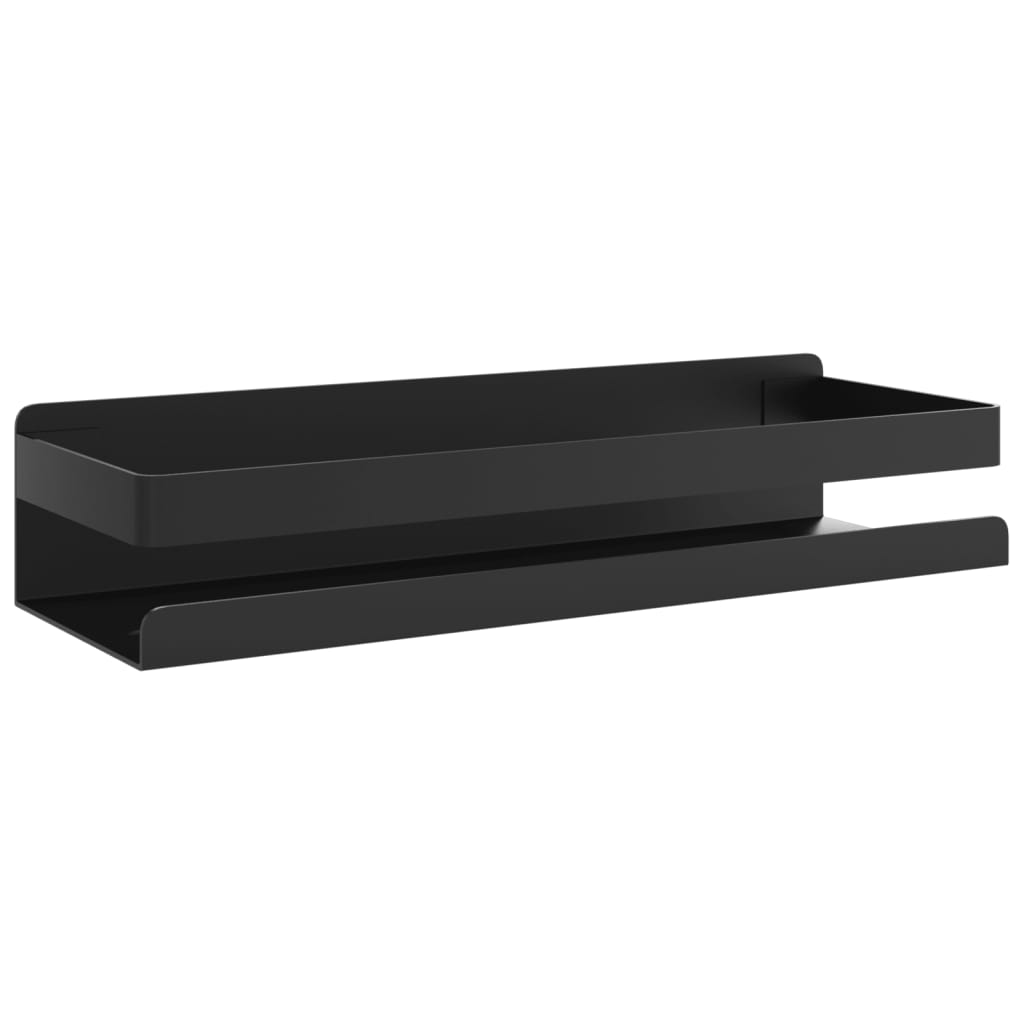 Polica za tuš mat crna 30x10x6 cm brušeni nehrđajući čelik 304