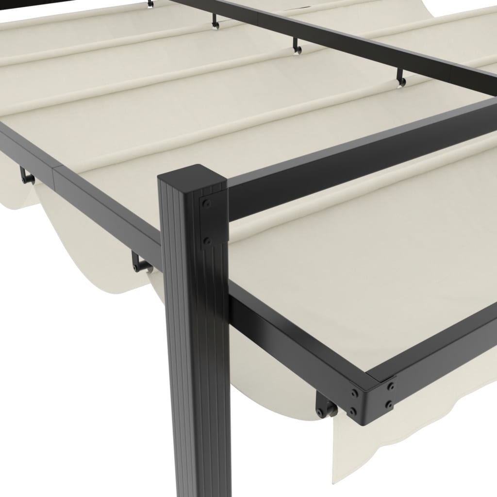 Vrtna sjenica s pomičnim krovom 3 x 3 m krem aluminijska