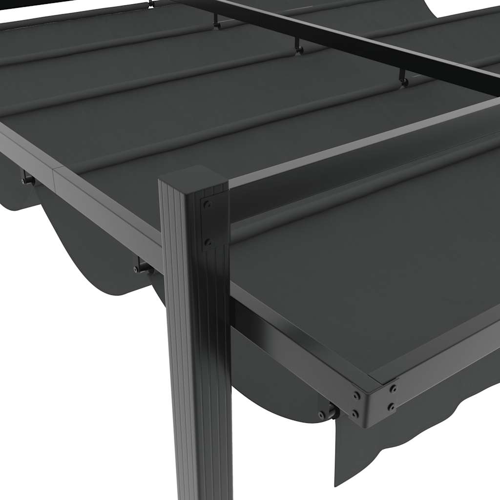 Vrtna sjenica s pomičnim krovom 3 x 3 m antracit aluminijska