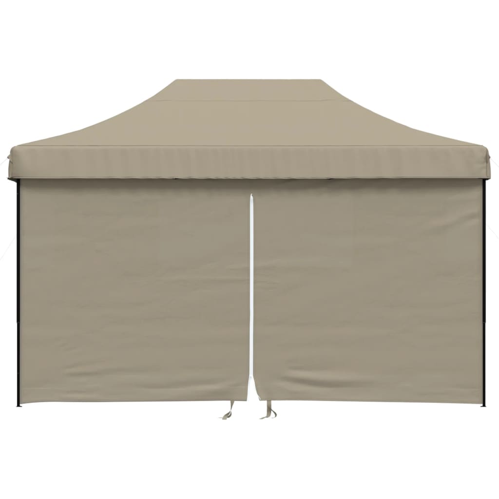 Sklopivi prigodni šator za zabave s 4 bočna zida smeđesivi