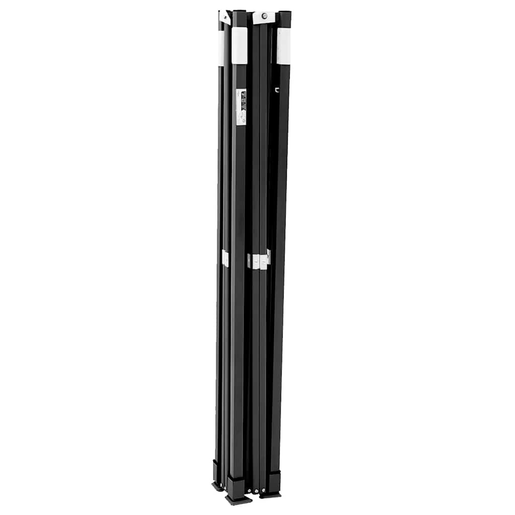 Sklopivi prigodni šator za zabave s 3 bočna zida crni