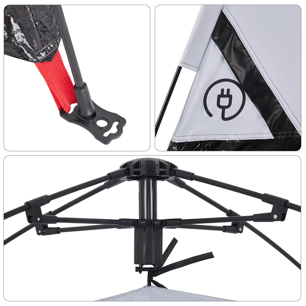 Šator za kampiranje za 5 osoba bijeli s tkaninom za zamračenje