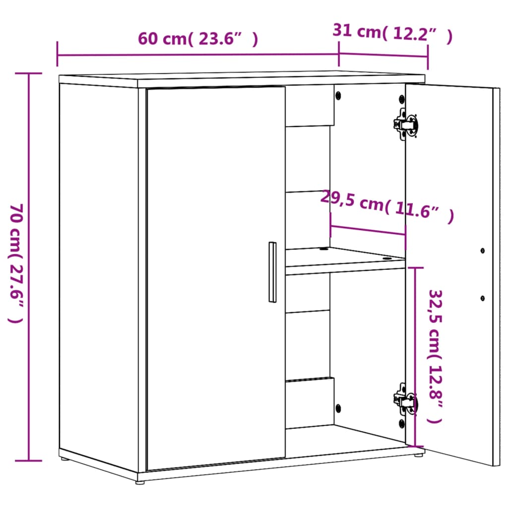 Komoda dimljeni hrast 60 x 31 x 70 cm od konstruiranog drva