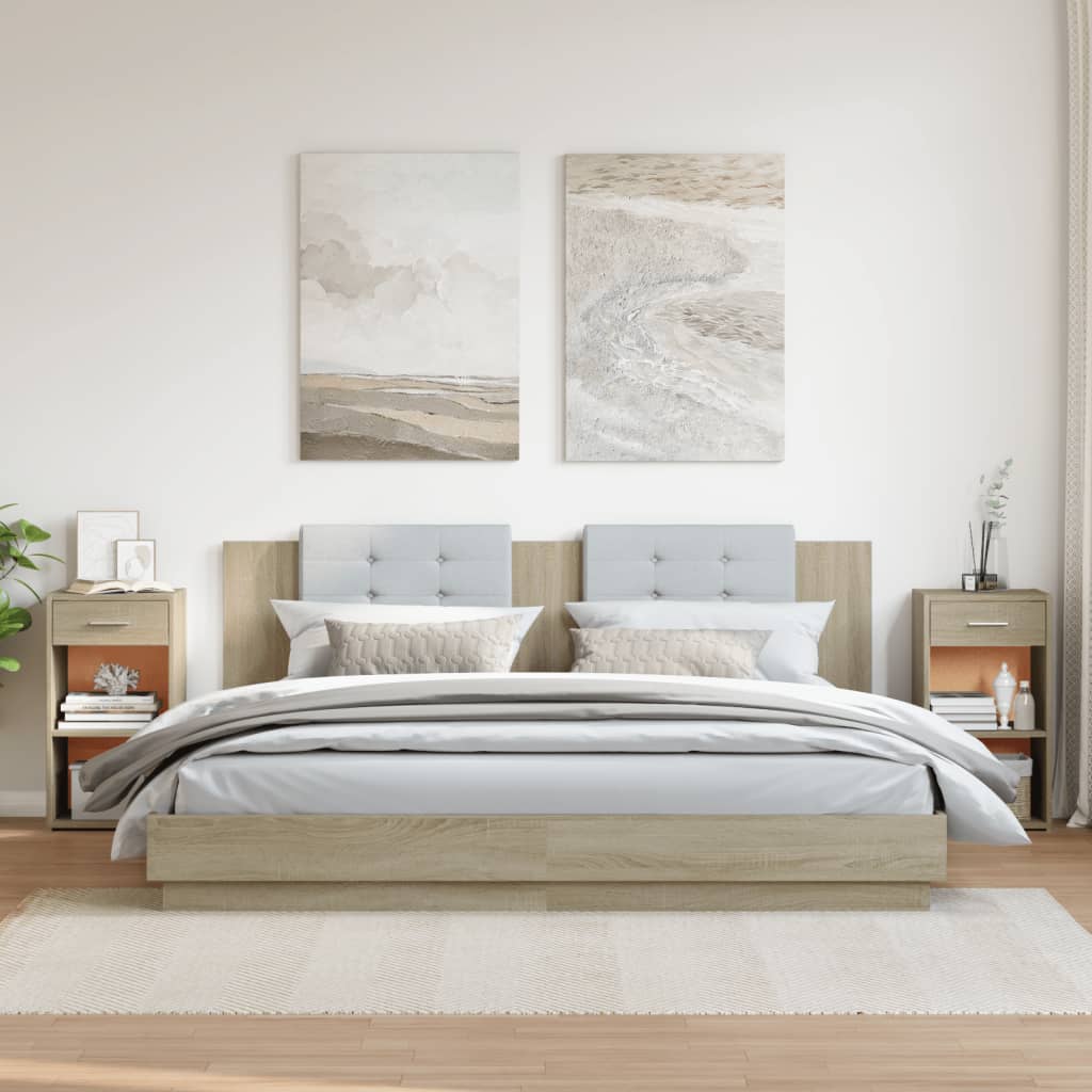 Noćni ormarići 2 kom boja hrasta 35x34x65 cm konstruirano drvo
