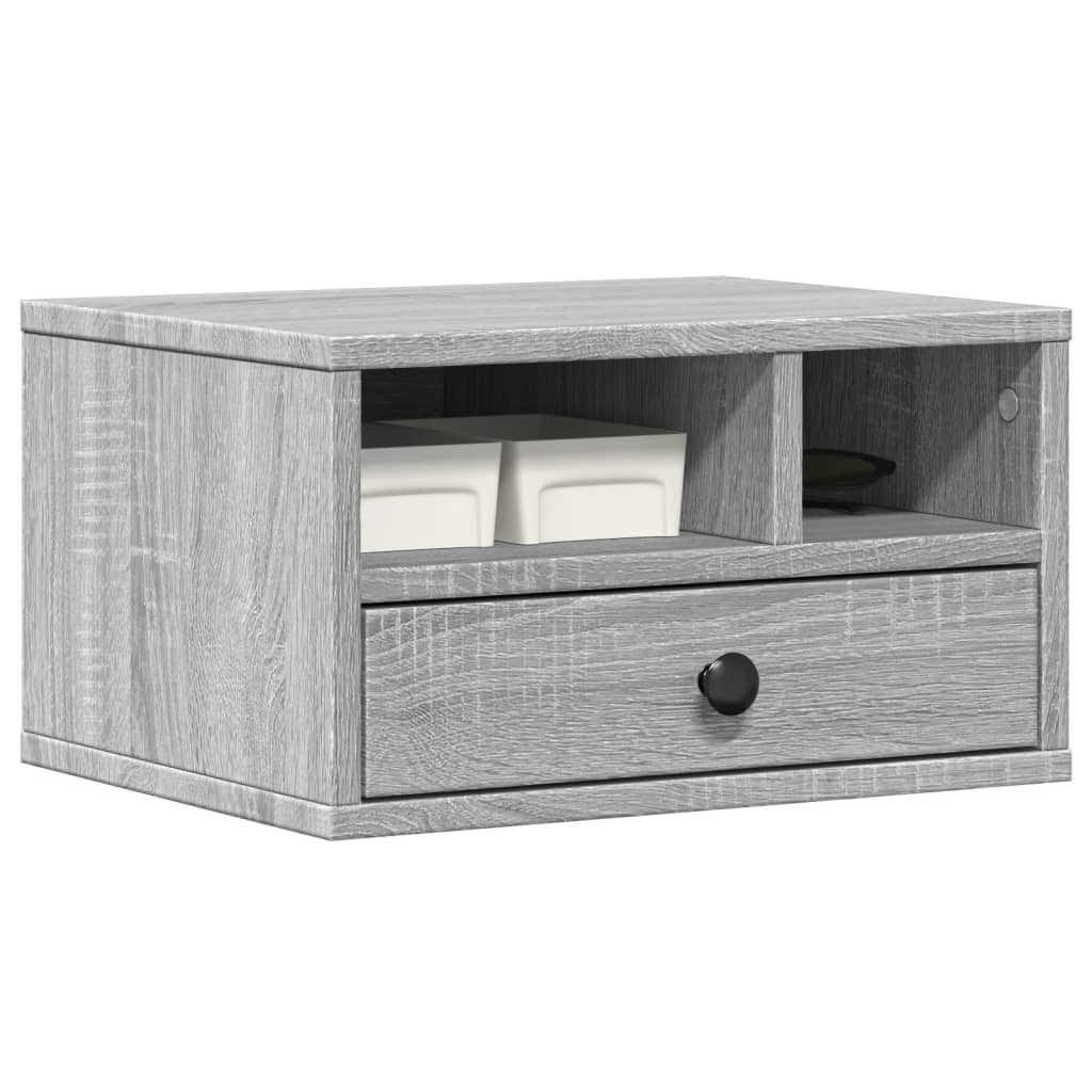 Stalak za pisač siva boja hrasta 40x32x22,5cm konstruirano drvo