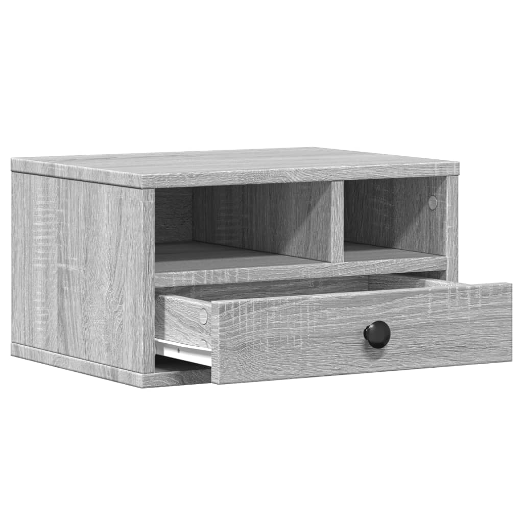 Stalak za pisač siva boja hrasta 40x32x22,5cm konstruirano drvo