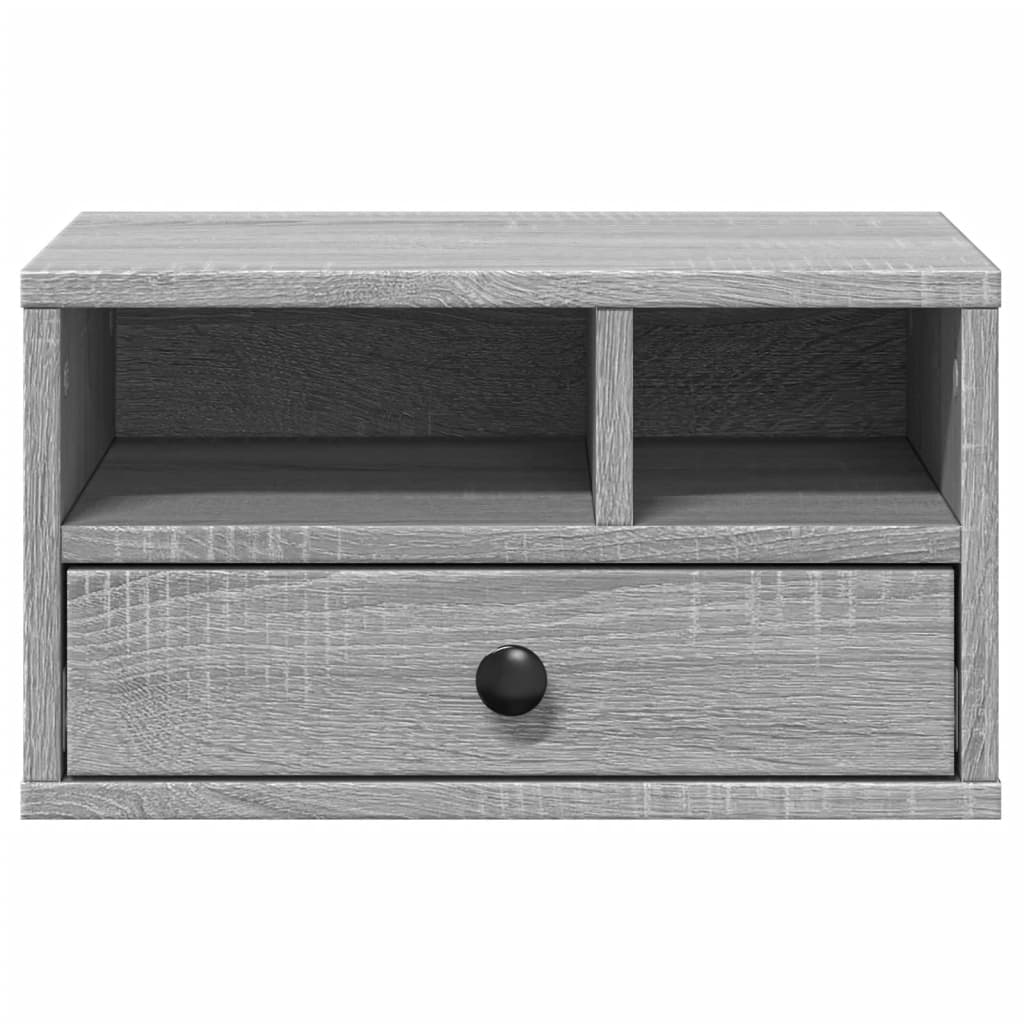 Stalak za pisač siva boja hrasta 40x32x22,5cm konstruirano drvo