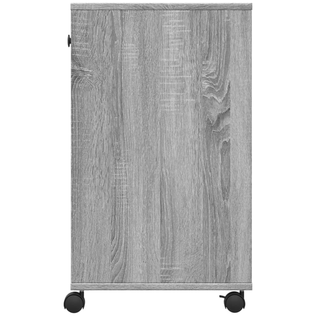 Stalak za pisač s kotačima siva boja hrasta 60 x 40 x 68,5 cm