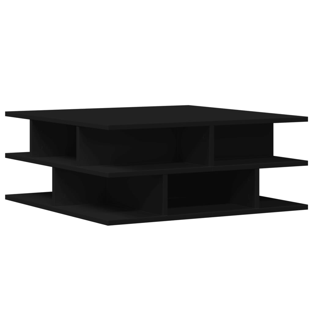 Stolić za kavu crni 70x70x29 cm od konstruiranog drva