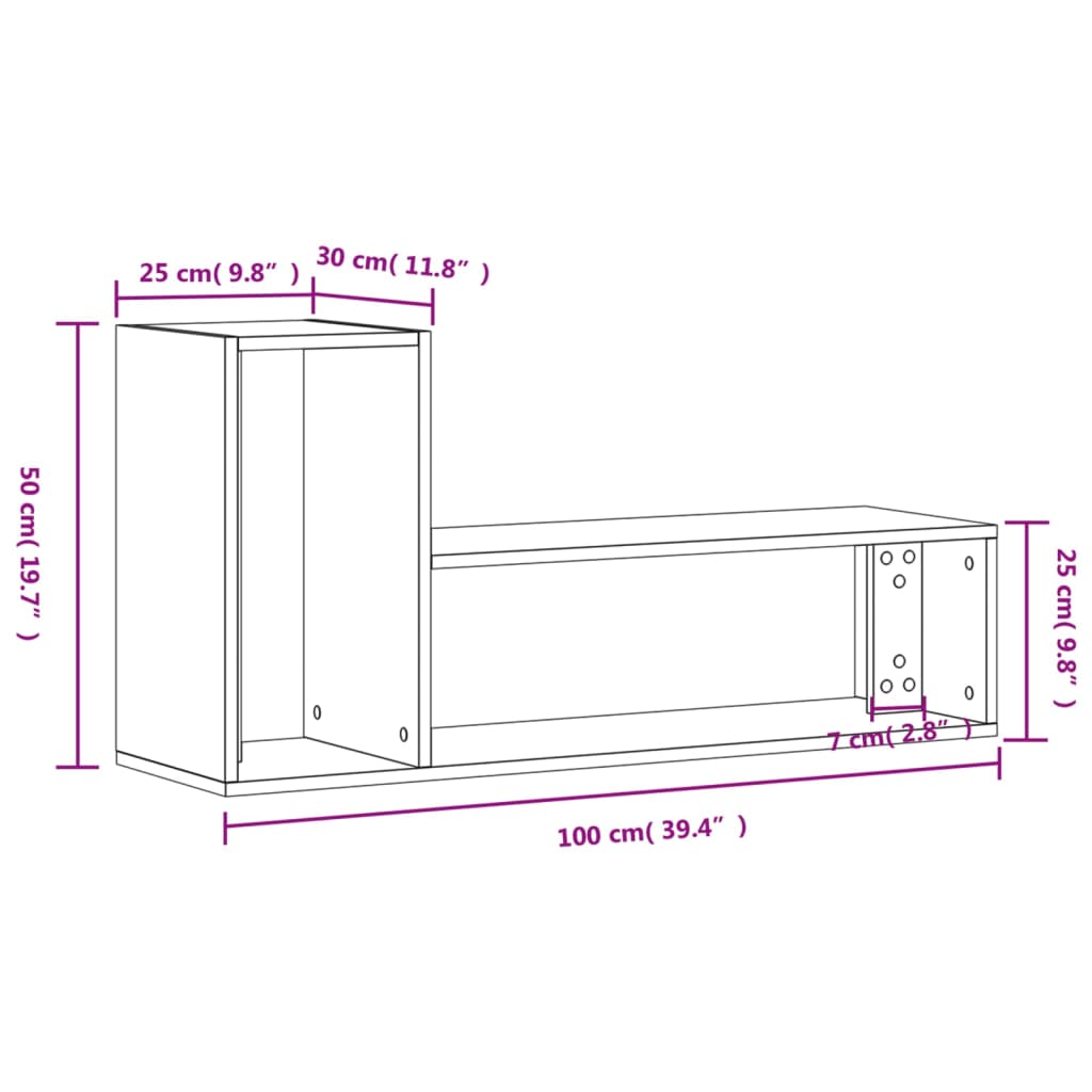 TV ormarići 2 kom boja hrasta 100x30x50cm od konstruiranog drva
