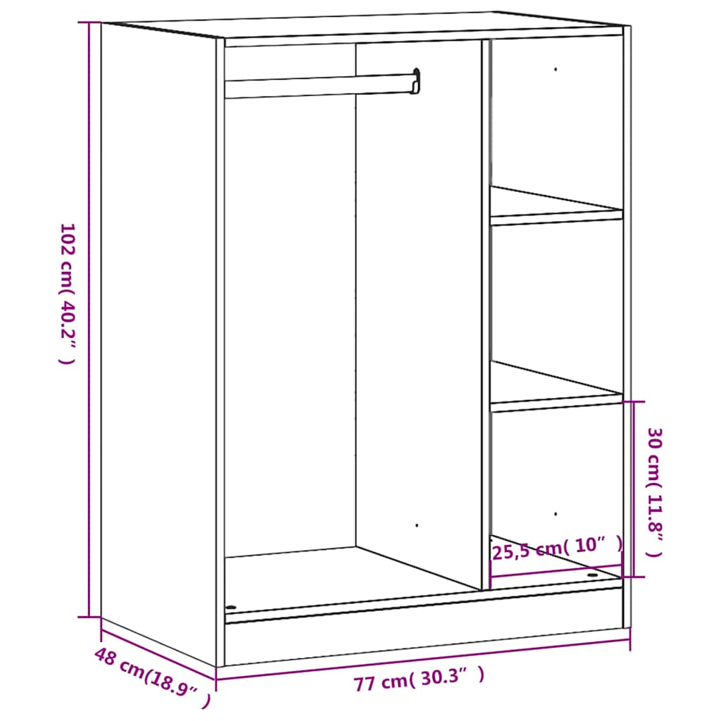 Ormar boja hrasta sonome 77x48x102 cm od konstruiranog drva
