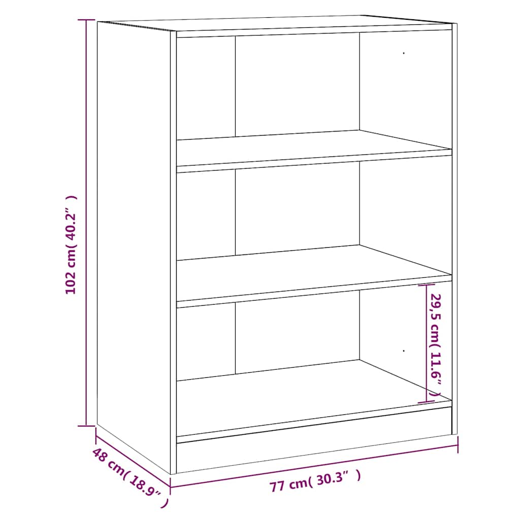 Ormar crni 77 x 48 x 102 cm od konstruiranog drva