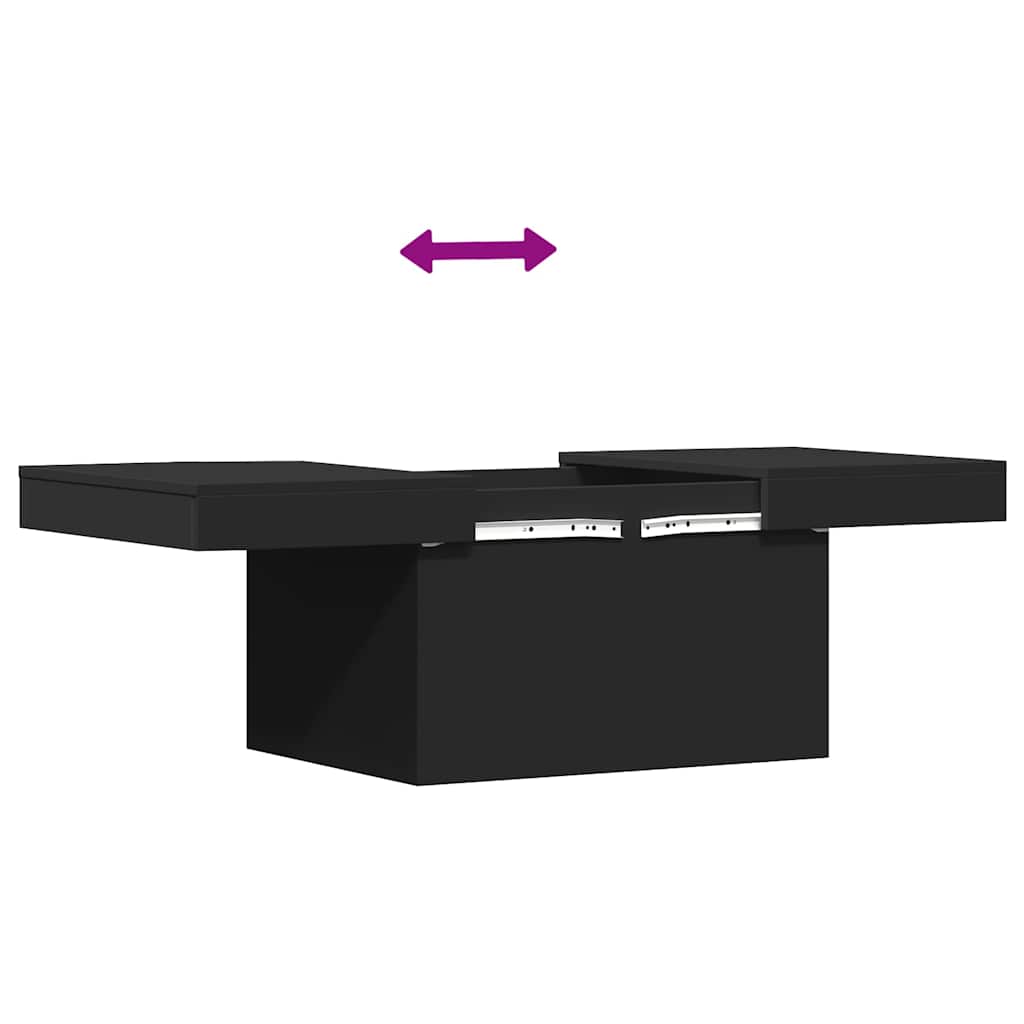 Stolić za kavu crni 80 x 55 x 40 cm od konstruiranog drva