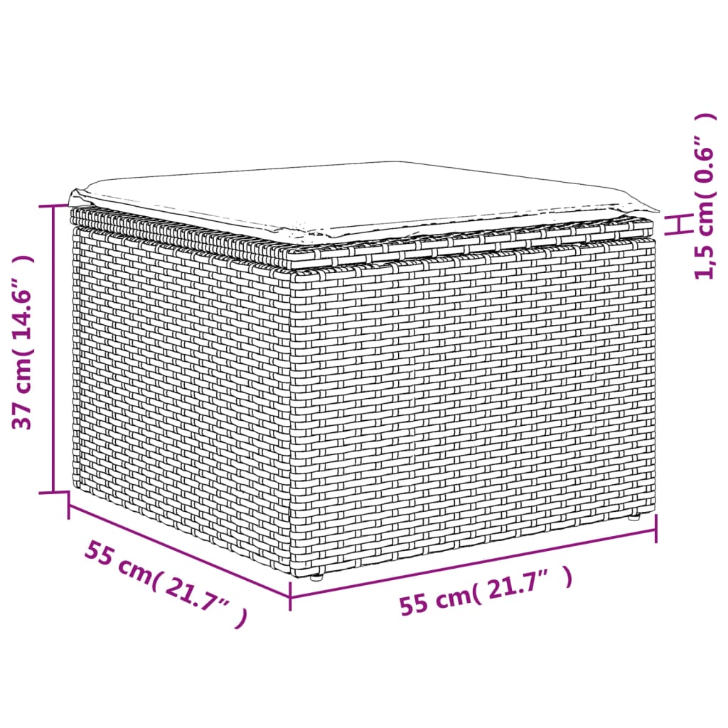8-dijelni set vrtnih sofa s jastucima bež od poliratana
