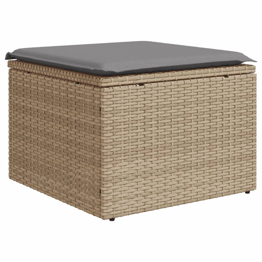 11-dijelni set vrtnih sofa s jastucima bež od poliratana