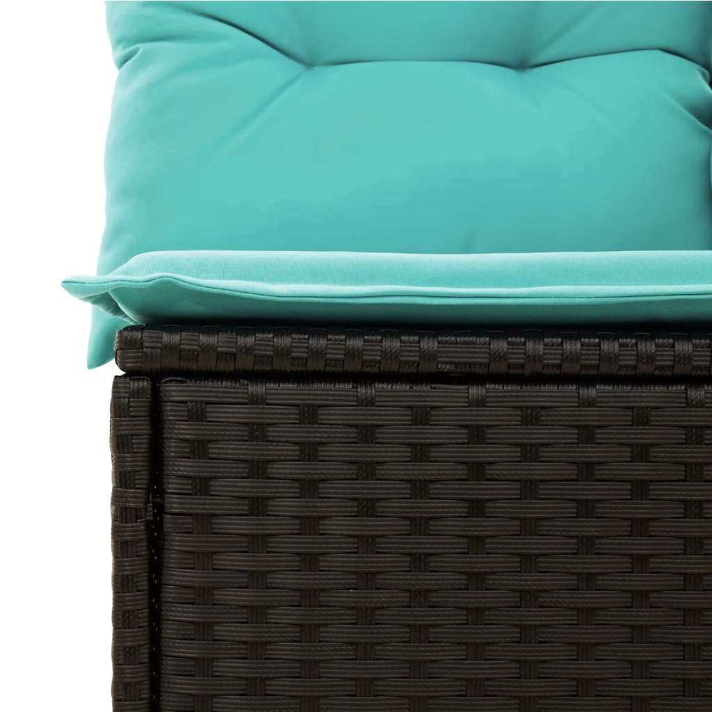 6-dijelni set vrtnih sofa od poliratana s jastucima crni