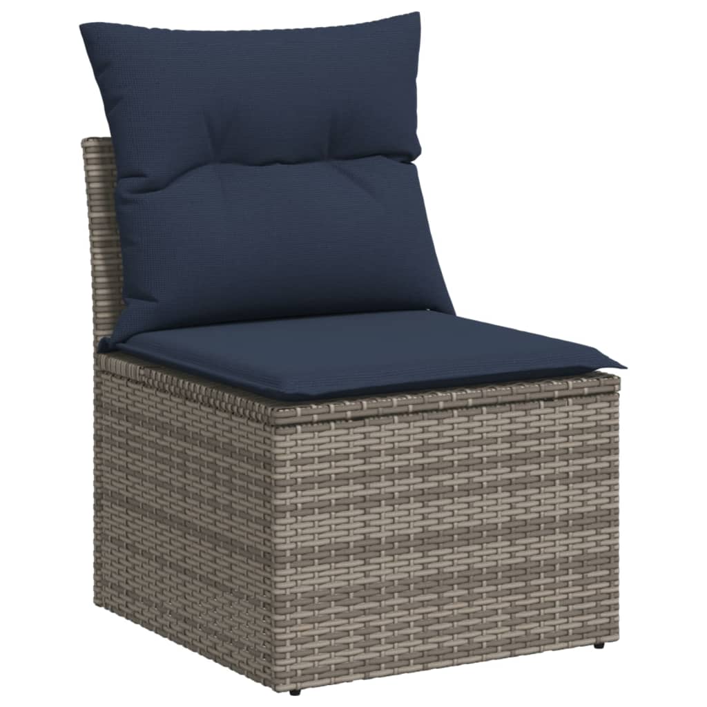 Vrtni set s jastucima, 12 dijelova, sivi poliratan
