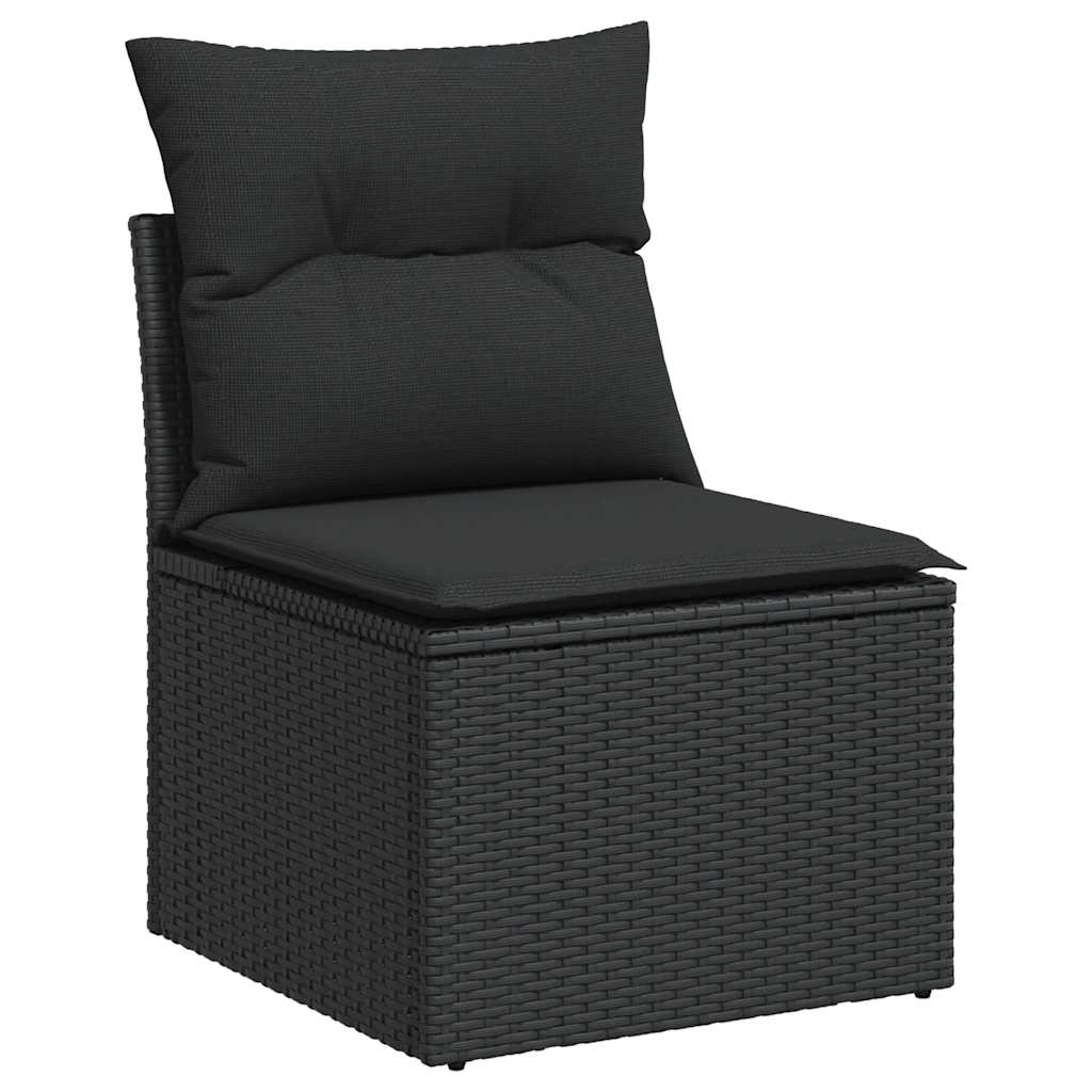 6-dijelni set vrtnih sofa s jastucima crni od poliratana