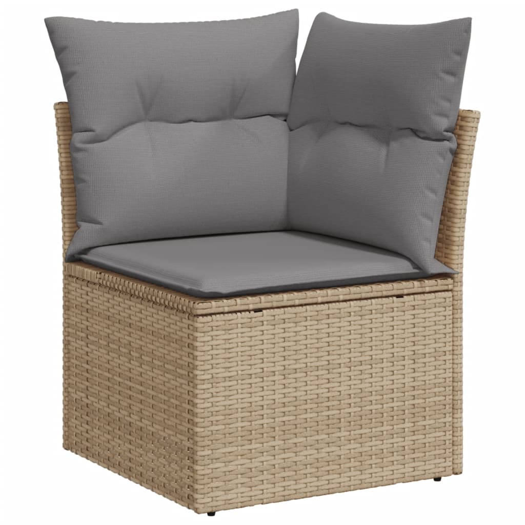 10-dijelni set vrtnih sofa s jastucima bež od poliratana
