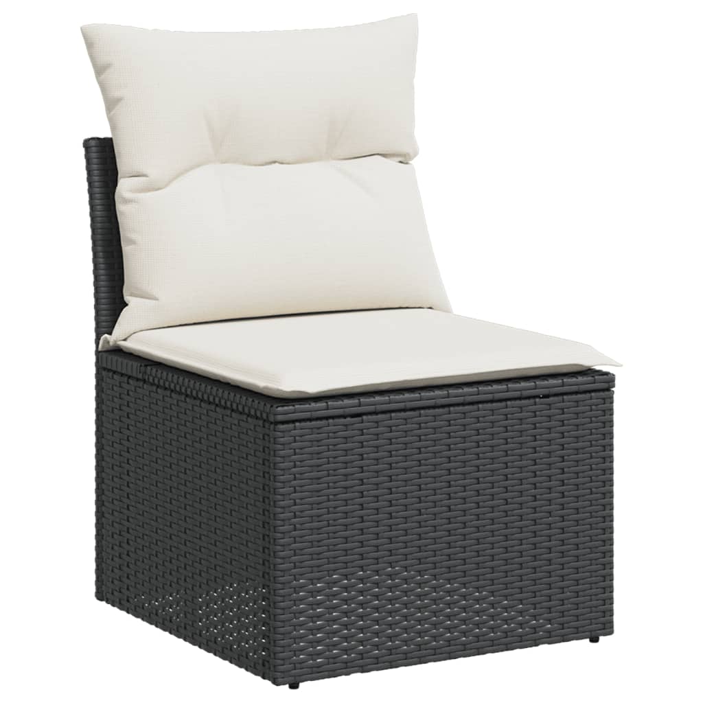 11-dijelni set vrtnih sofa od poliratana s jastucima crni