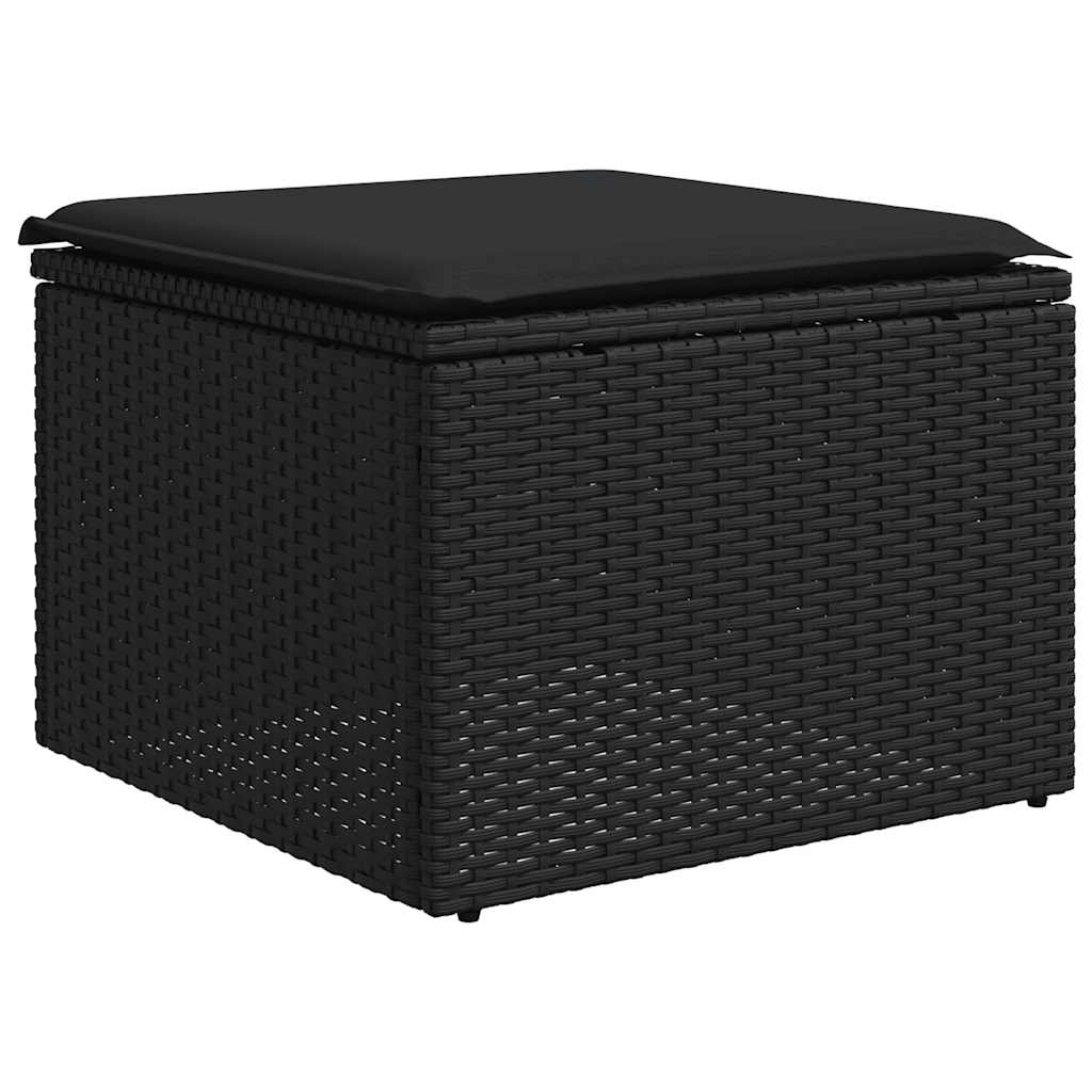 12-dijelni set vrtnih sofa od poliratana s jastucima crni