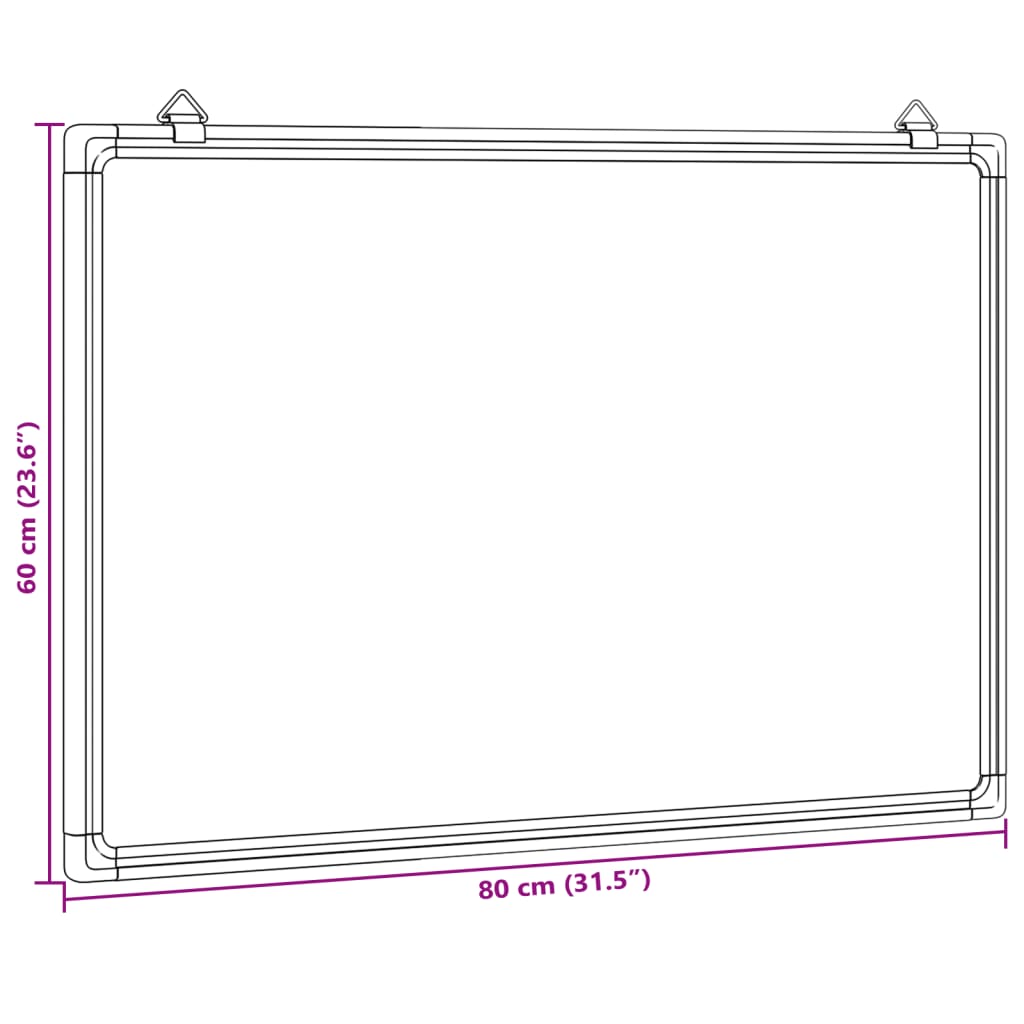 Magnetna ploča bijela 80 x 60 x 1,7 cm aluminijska