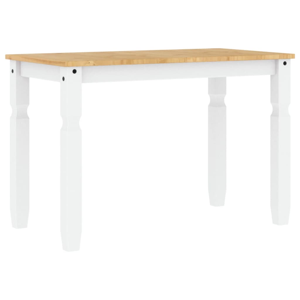 Blagovaonski stol Corona bijeli 112x60x75cm od masivne borovine