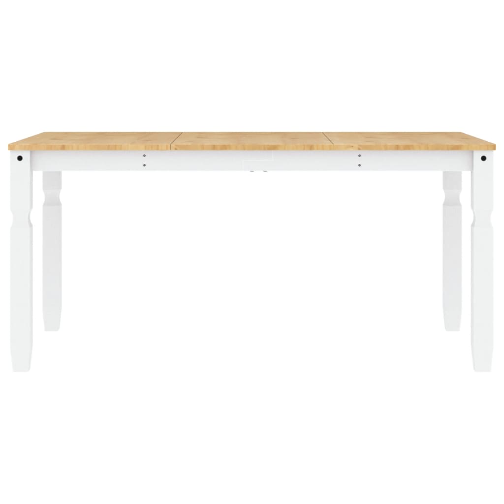 Blagovaonski stol Corona bijeli 160x80x75cm od masivne borovine