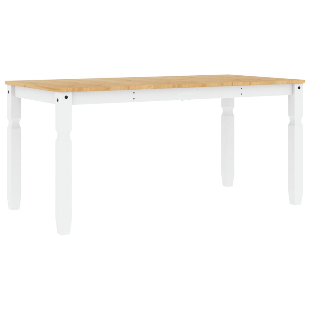 Blagovaonski stol Corona bijeli 160x80x75cm od masivne borovine
