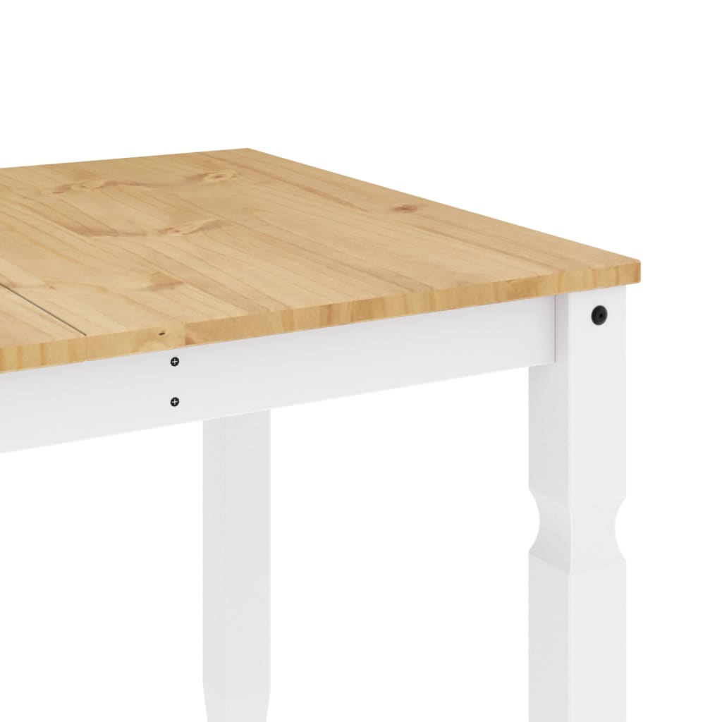 Blagovaonski stol Corona bijeli 160x80x75cm od masivne borovine